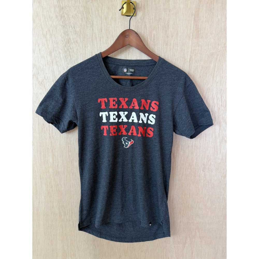 NFL Team Apparel Houston Texans Gray Cutout Back Graphic T-Shirt Womens Small